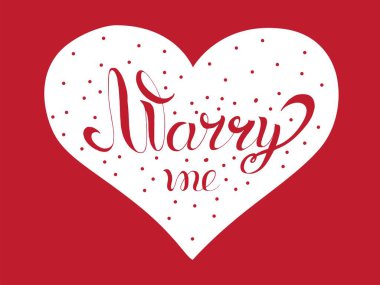 Parlak romantik yazıt benimle evlen. Düğün ve dekorasyon için uygun. Aşkı, bağlılığı, şefkati simgeler..