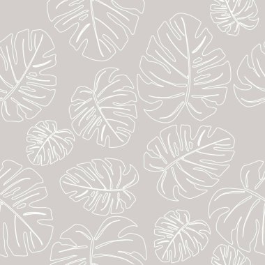 Canavar yapraklarının parlak deseni. Tropik bir atmosfer yaratıyor, yaz ve dinlenme. Kumaş ve kırtasiyeye yazdırmak için uygun.