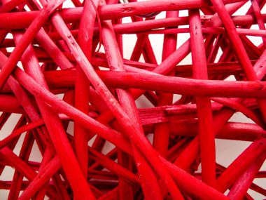 Kırmızı samandan esrarengiz dokuma. Soyut güzel arkaplan.