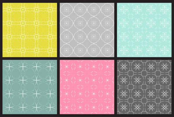 Vector Set Geometric Seamless Patterns Versatile Modern Decor Wallpapers Backgrounds — Stock Vector