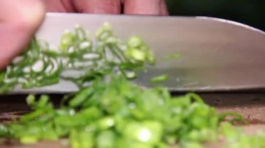 Şef kadar maydanoz bir bıçak ile kesme