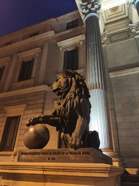 Madrid España Noviembre 2020 Fachada Del Congreso Los Diputados Donde —  Fotos de Stock