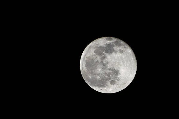 Wolf Moon Super Full Moon Dark Background Madrid Spain Europe — Foto Stock