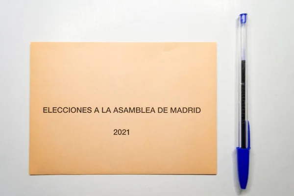 Madrid 2021 Meclisi Seçimleri Için Zarf Mayıs 2021 Madrid Seçimler — Stok fotoğraf