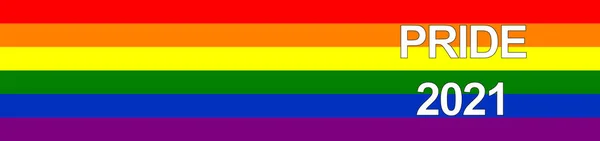 Περήφανη Αφίσα Ουράνιο Τόξο Pride Οριζόντια Πανοραμική Πανό Πράιντ 2021 — Φωτογραφία Αρχείου