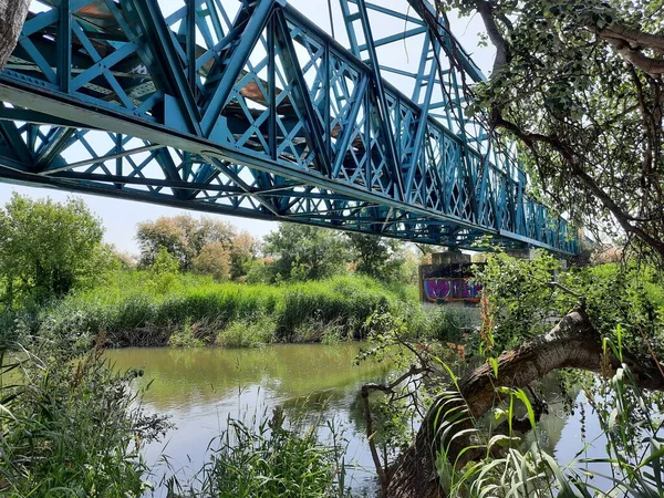 Laguna Del Campillo Puente Verde Rivas Vaciamadrid Nella Comunità Madrid — Foto Stock