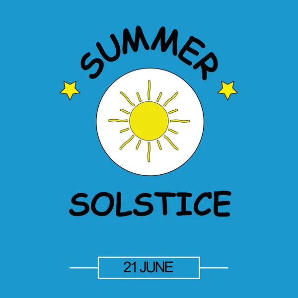 Summer Solstice. Symbol, sign or logo. Illustration. 21 June.