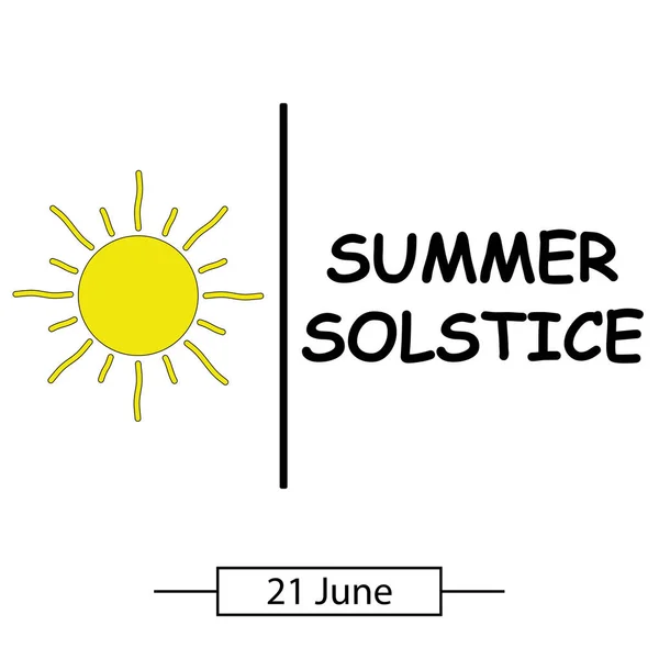 Літнє Сонцестояння Символ Знак Або Логотип Ілюстрація Червня — стокове фото