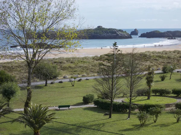 Stranden Noja Kantabrien Spanien Kuststäder Norra Spanien Europa Horisontell Fotografering — Stockfoto