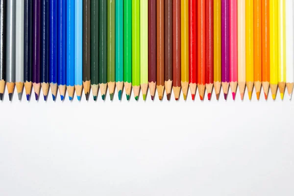 Back School 2021 Pencils White Background Space Text Horizontal Photography — Stock Photo, Image