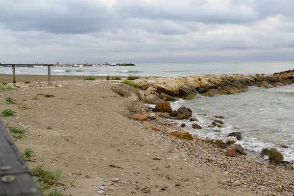 Utsikt Över Medelhavet Från Stranden Torrenostra Kommunen Torreblanca Castelln Valencias — Stockfoto