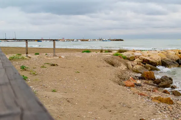 Vista Sul Mar Mediterraneo Dalla Spiaggia Torrenostra Comune Torreblanca Castelln — Foto Stock