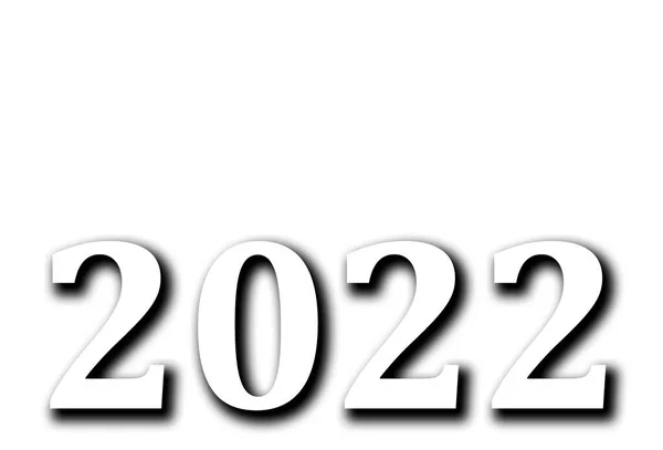 新年快乐2022年的文字设计 2022年商业日志封面 有愿望 小册子 海报的设计模板 因白人背景而被隔离 — 图库照片