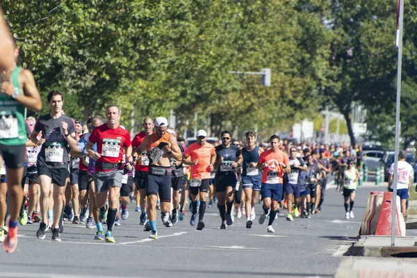 Madrid España Septiembre 2021 Grupo Deportistas Populares Paseando Por Las — Foto de Stock