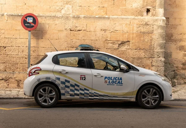 Llucmajor Espanha Dezembro 2020 Carro Polícia Local Cidade Llucmajor Maiorca — Fotografia de Stock