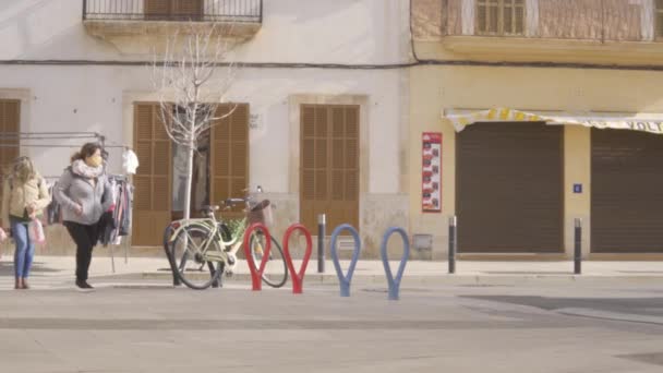 Campos Espagne Janvier 2021 Vue Générale Marché Hebdomadaire Rue Dans — Video