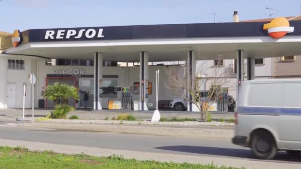 Campos España Enero 2021 Gasolinera Empresa Española Repsol Ciudad Mallorquina — Vídeos de Stock