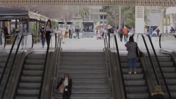 Palma Mallorca Spanien Mars 2021 Flygfoto Över Ingången Till Plaza — Stockvideo