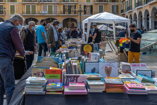 Palma Mallorca Abril 2021 Fiesta Sant Jordi Día Del Libro — Foto de Stock