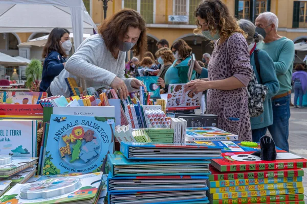 Palma Mallorca Abril 2021 Fiesta Sant Jordi Día Del Libro — Foto de Stock