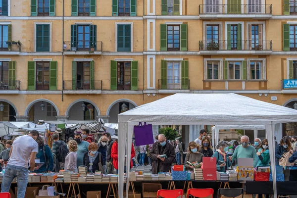 Palma Mallorca Abril 2021 Fiesta Sant Jordi Día Del Libro — Foto de Stock