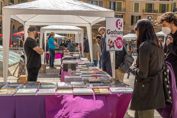 Palma Mallorca Abril 2021 Fiesta Sant Jordi Día Del Libro — Foto de Stock