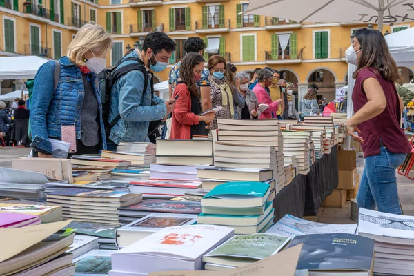 Palma Mallorca Abril 2021 Fiesta Sant Jordi Día Del Libro — Foto de Stock