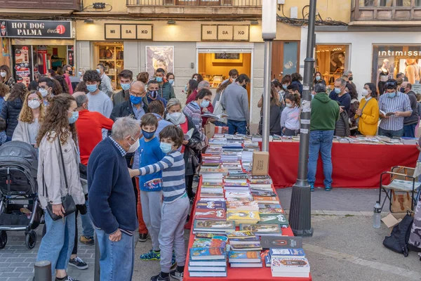 Palma Majorque Avril 2021 Fête Sant Jordi Journée Livre Dans — Photo