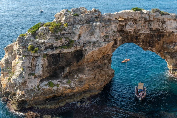 Pontas Rock Formation South Coast Island Mallorca Sunrise Tourist Attraction — Stock Photo, Image