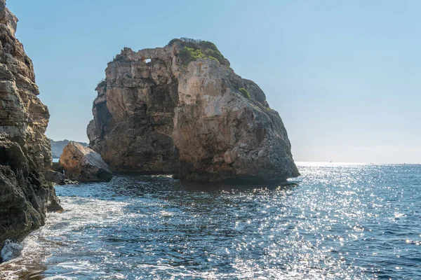 Pontas Rock Formation South Coast Island Mallorca Sunrise Tourist Attraction — Stock Photo, Image