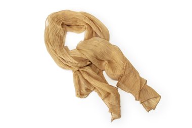 bej beyaz zemin üzerine izole şifon eşarp