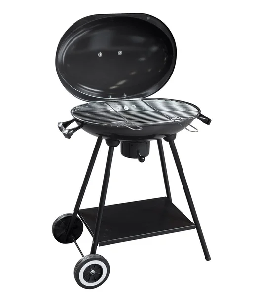 Black barbecue grill on white with clipping path included — Stock Photo, Image