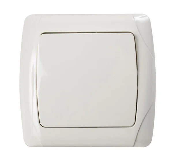 アイボリー色の白で隔離壁の電灯のスイッチ — ストック写真
