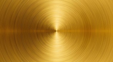 Altın dairesel fırçalanmış metal arkaplan.