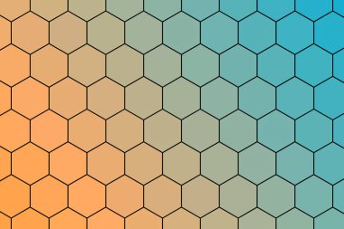 Balpeteği altıgen gradyan arkaplanı turuncudan maviye.