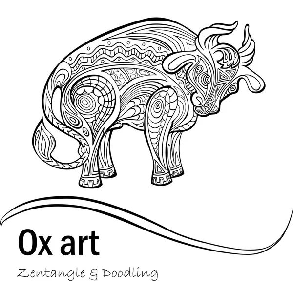 Ox černobílé vzory — Stockový vektor