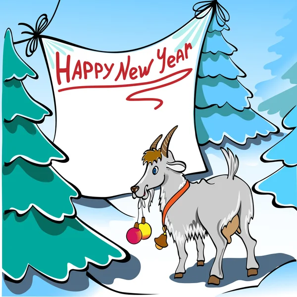 Christmas goat — Stock Vector