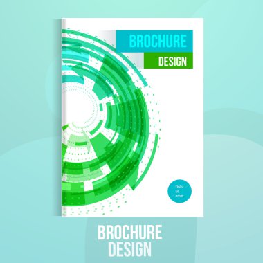 Geometrik soyut şekiller ile vektör broşür tasarım şablonu. İş broşürü tasarımı, el ilanı broşür tasarımı, profesyonel kurumsal broşür tasarım kapağı.