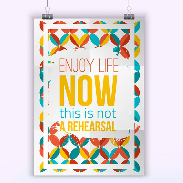 Vector Enjoy life inspirational quote poster. Diseño de citas Hipster. Finge para arriba para los carteles de cotización . — Archivo Imágenes Vectoriales