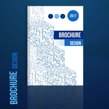 Geometrik soyut şekiller ile vektör broşür tasarım şablonu. İş broşürü tasarımı, el ilanı broşür tasarımı, profesyonel kurumsal broşür tasarım kapağı.