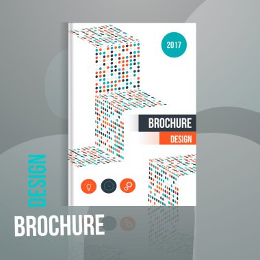 Nokta şekilleri ile Modern Vector yıllık rapor tasarım şablonu. Broşür kapağı, kitap kapağı, el ilanı için kullanılabilir.