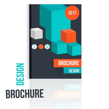 Modern vektör yıllık rapor Tasarım şablonu üçgenler ile. Broşür kapak, kitap kapağı, broşür için kullanılabilir.