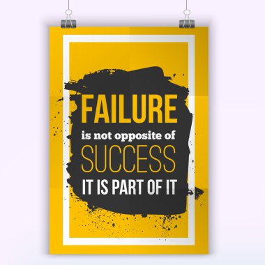 Başarısızlık başarı bir parçasıdır. İlham motivasyonel teklif poster kadar sahte
