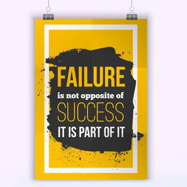 失敗は成功の一部です。心に強く訴える動機引用ポスター モックアップ — ストックベクタ