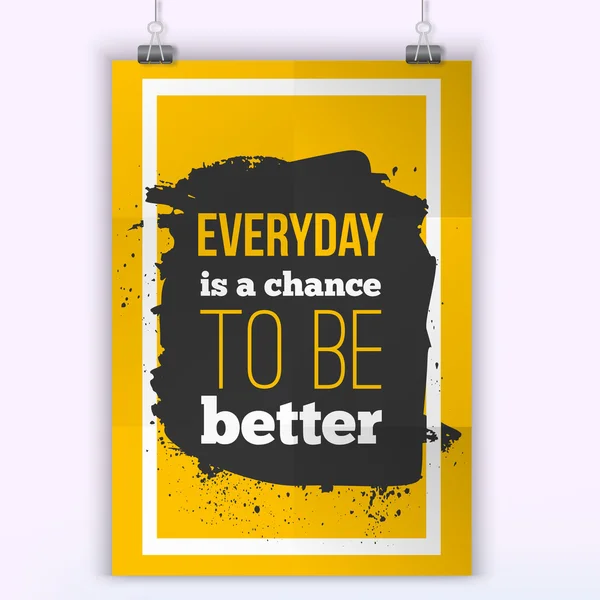 Cita motivacional inspiradora. Estar mejor cada día. Typography quote for t shirt fashion, wall art prints, mock up, home interior poster card, typographic composition, vector illustration . — Vector de stock