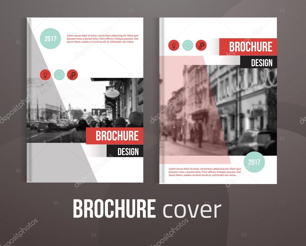 set of vector brochure cover templates with blured city landscape