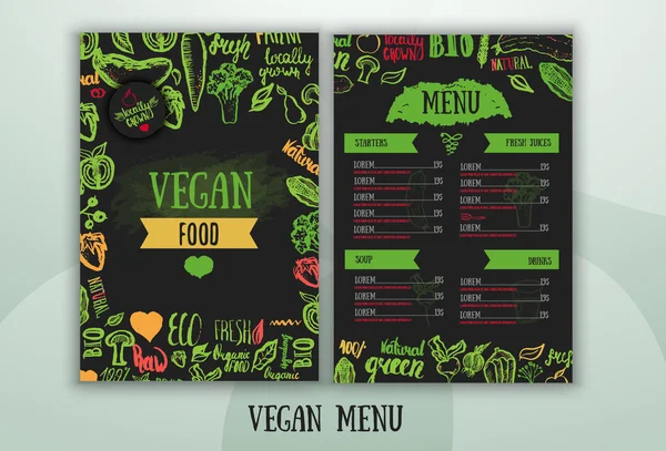 Современное вегетарианское меню . — стоковый вектор