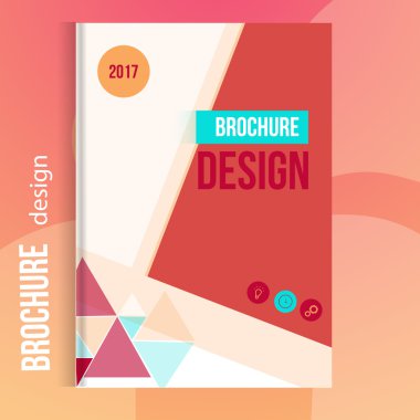 Modern vektör yıllık rapor Tasarım şablonu üçgenler ile. Broşür kapak, kitap kapağı, broşür için kullanılabilir.
