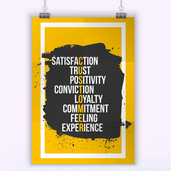 Customer Inspirational Motivational Quote Phrase - fiducia, soddisfazione, sentimento. Disegno poster . — Vettoriale Stock