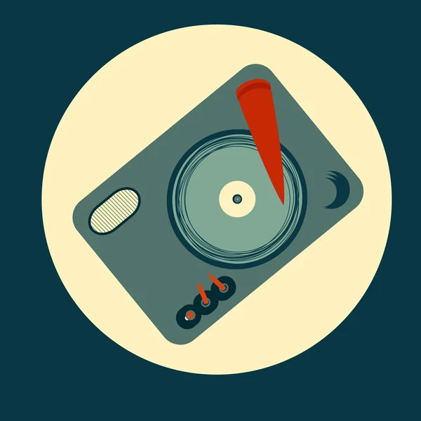 Vector Reproductor de vinilo moderno en estilo plano — Vector de stock